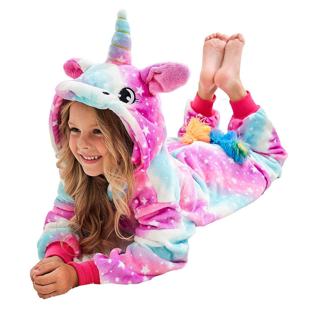 Macacão Infantil Kigurumi Unicórnio - Unicórnio Rosa Estrelado