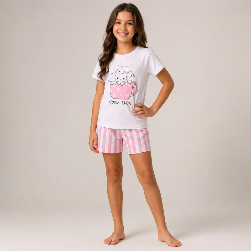 Pijama Infantil Estampado Manga Curta