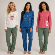 Kit 3 Pijamas Femininos de Inverno