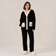 Pijama Feminino de Pelúcia com Cardigan