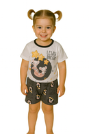 Pijama Tal Mãe Tal Filha Camiseta Personalizada Luna & Mimi com Shorts Ratinhas Mágicas