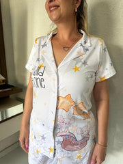 Pijama Americano Feminino Estampa Personalizada Luna & Mimi Ratinhas Mágicas
