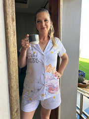 Pijama Americano Feminino Estampa Personalizada Luna & Mimi Ratinhas Mágicas