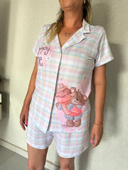 Pijama Americano Feminino Print Love Ursinha Lumi Sorvete Delicioso