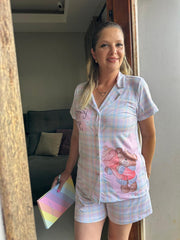 Pijama Americano Feminino Print Love Ursinha Lumi Sorvete Delicioso
