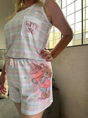 Pijama Regata Feminino Print Love Ursinha Lumi Sorvete Delicioso