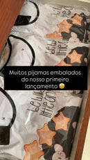 Pijama Curto Feminino Camiseta Manga Curta e Shorts Estampa Personalizada Luna & Mimi Ratinhas Mágicas