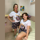Pijama Tal Mãe Tal Filha Camiseta Personalizada Luna & Mimi com Shorts Ratinhas Mágicas
