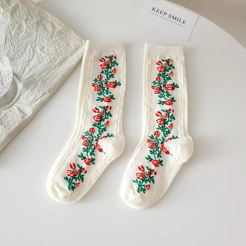 Kit Meias Floral Vintage Lunare® – Maciez e Charme