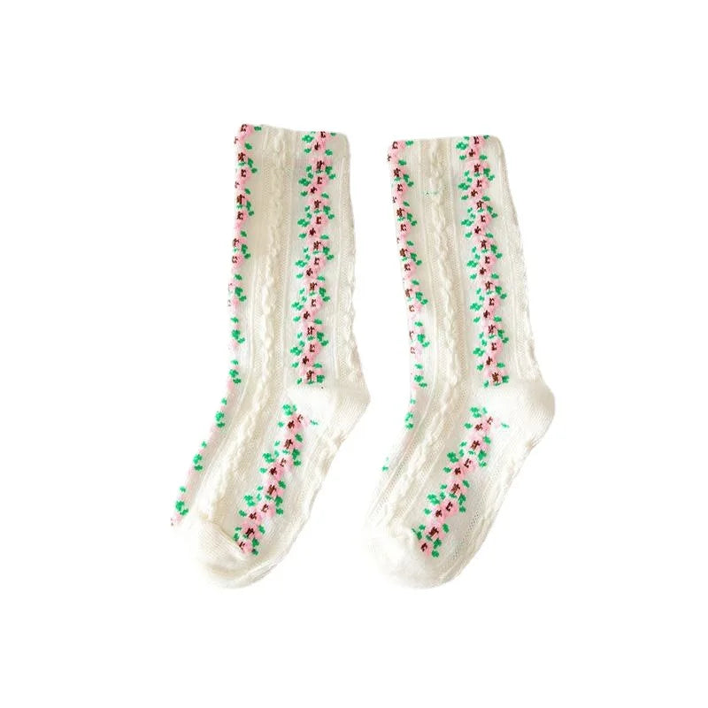 Kit Meias Floral Vintage Lunare® – Maciez e Charme