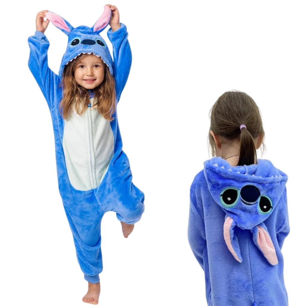 Macacão Infantil Kigurumi Stitch - Stitch Azul