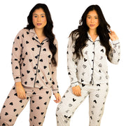 Kit 2 Pijamas Americanos Femininos - Bege e Cinza