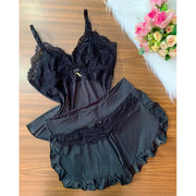 Baby Doll Babados Premium - Preto