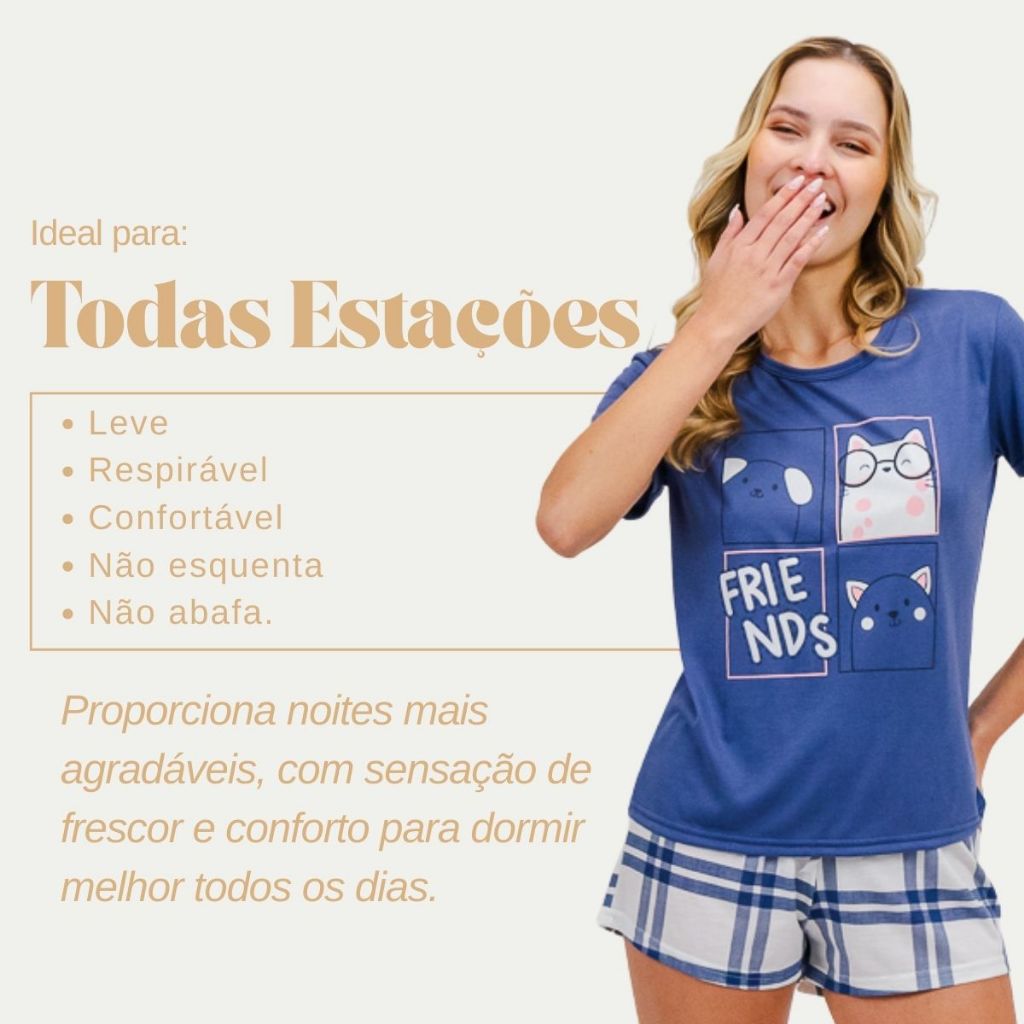 Kit 3 Pijamas Femininos de Verão - imagem 3