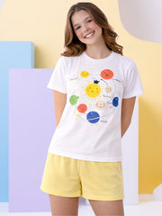 Pijama Infantil Estampado Manga Curta - Solar Amarelo