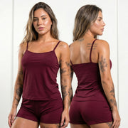 Short Doll Feminino Liso - Vinho