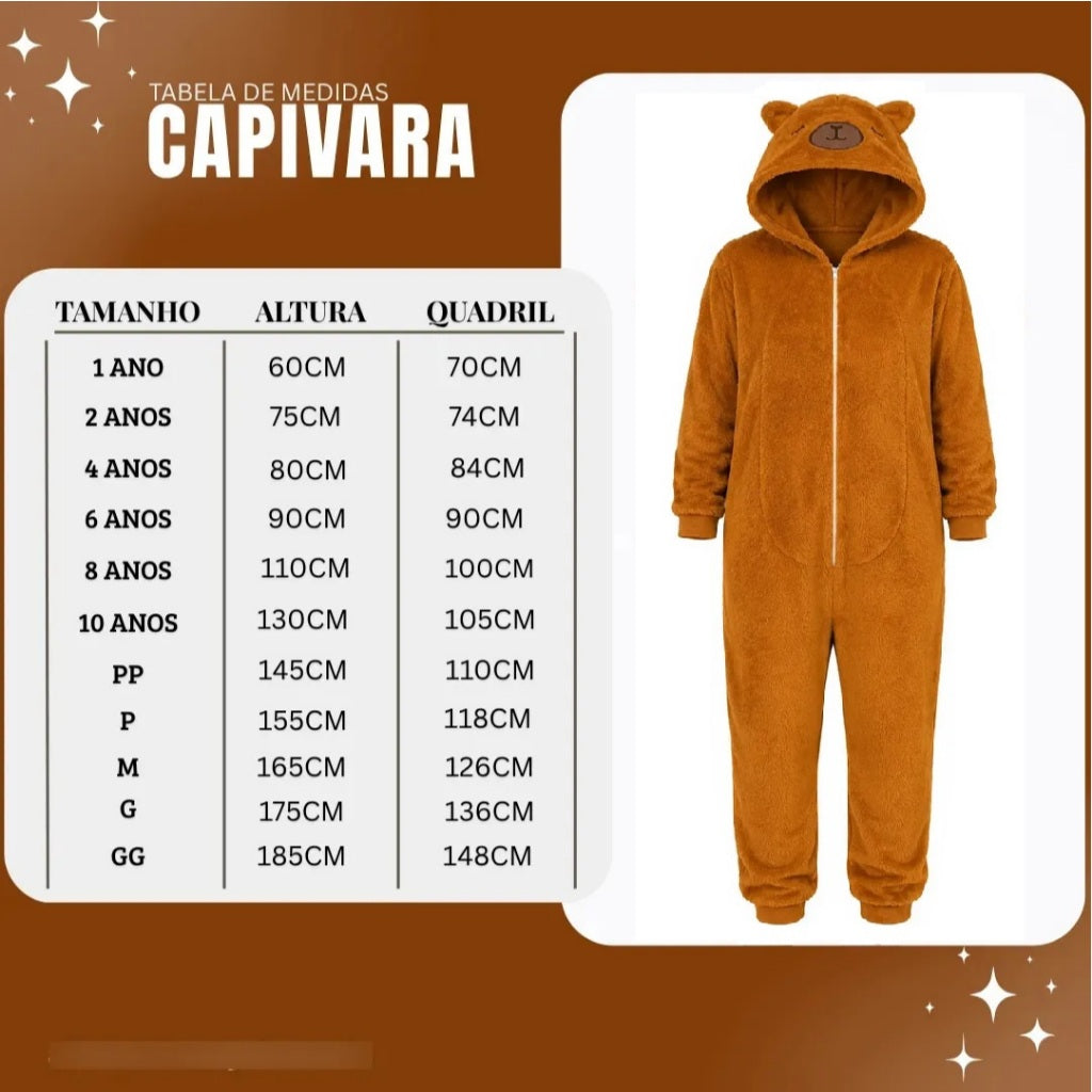 Macacão Infantil Kigurumi Capivara - imagem 4