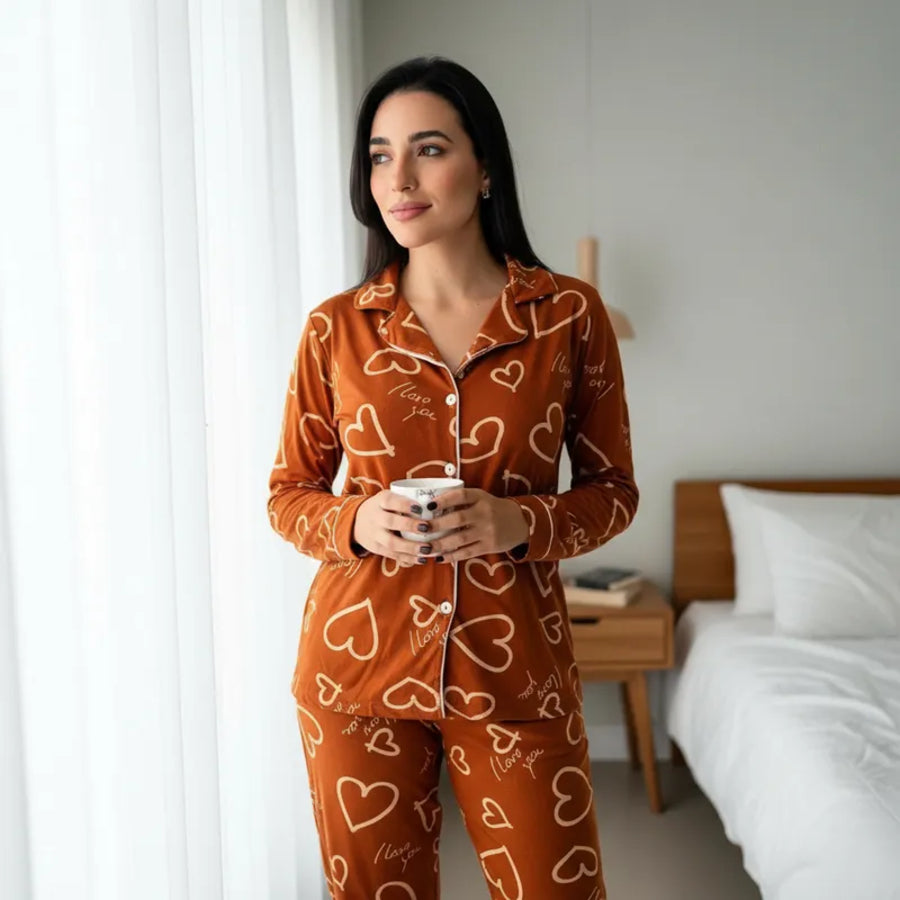 Pijama Americano Longo com Botões - imagem 19