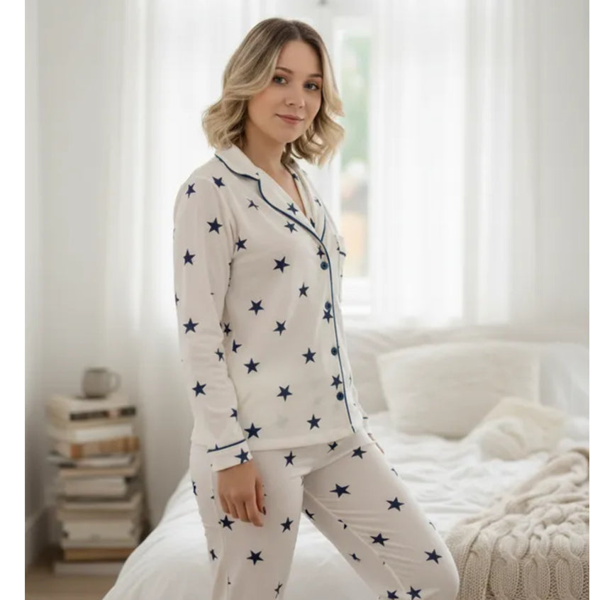 Pijama Americano Longo com Botões - imagem 12