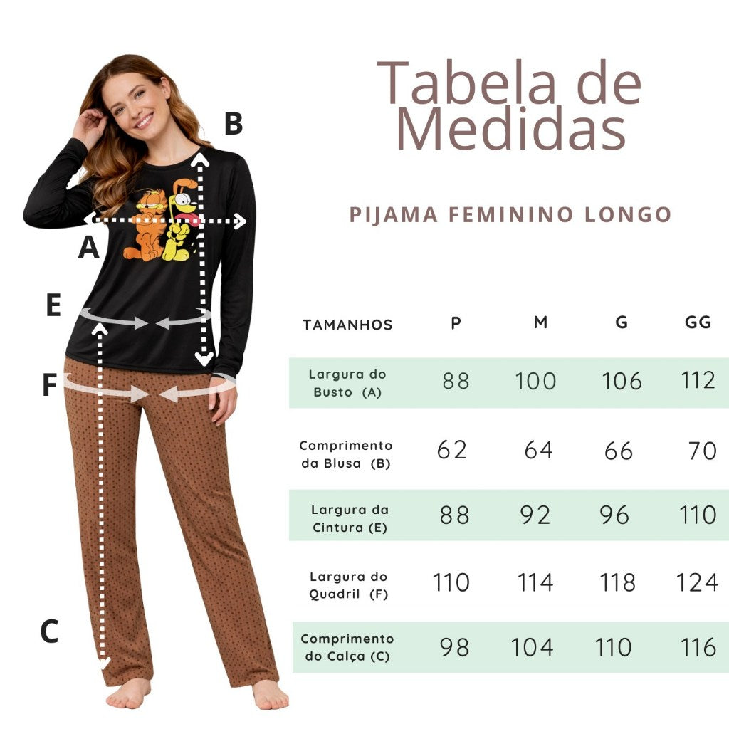 Pijama Feminino Longo Estampado - imagem 6