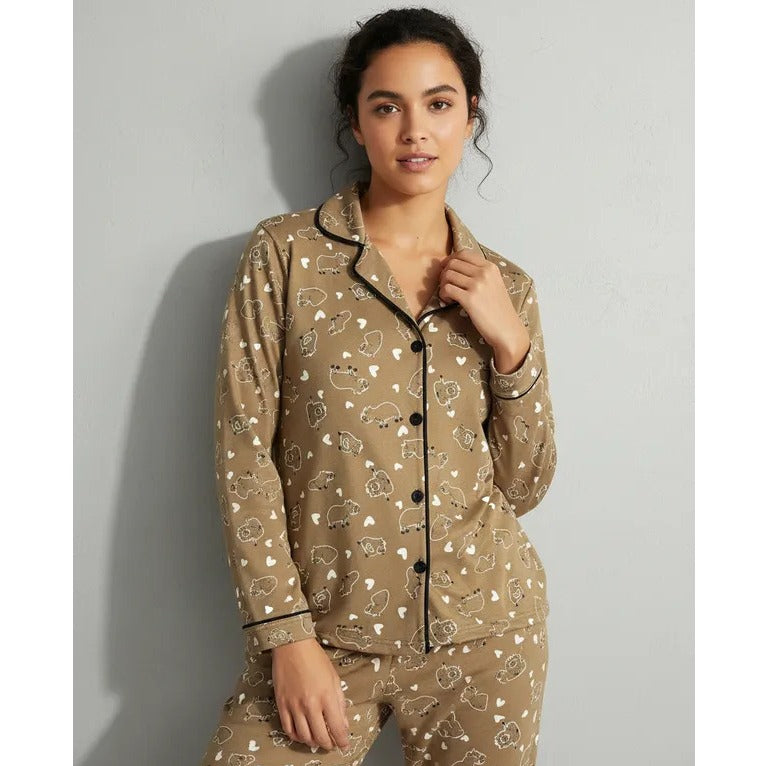 Pijama Americano Feminino Longo - Caramelo Bichinhos
