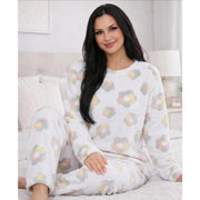 Pijama Feminino Ultra Soft Peluciado - Branco Flores
