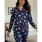 Pijama Americano Feminino Longo - Marinho Beijos