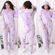 Macacão Infantil Ultra Soft com Capuz - Lavanda Borboletas