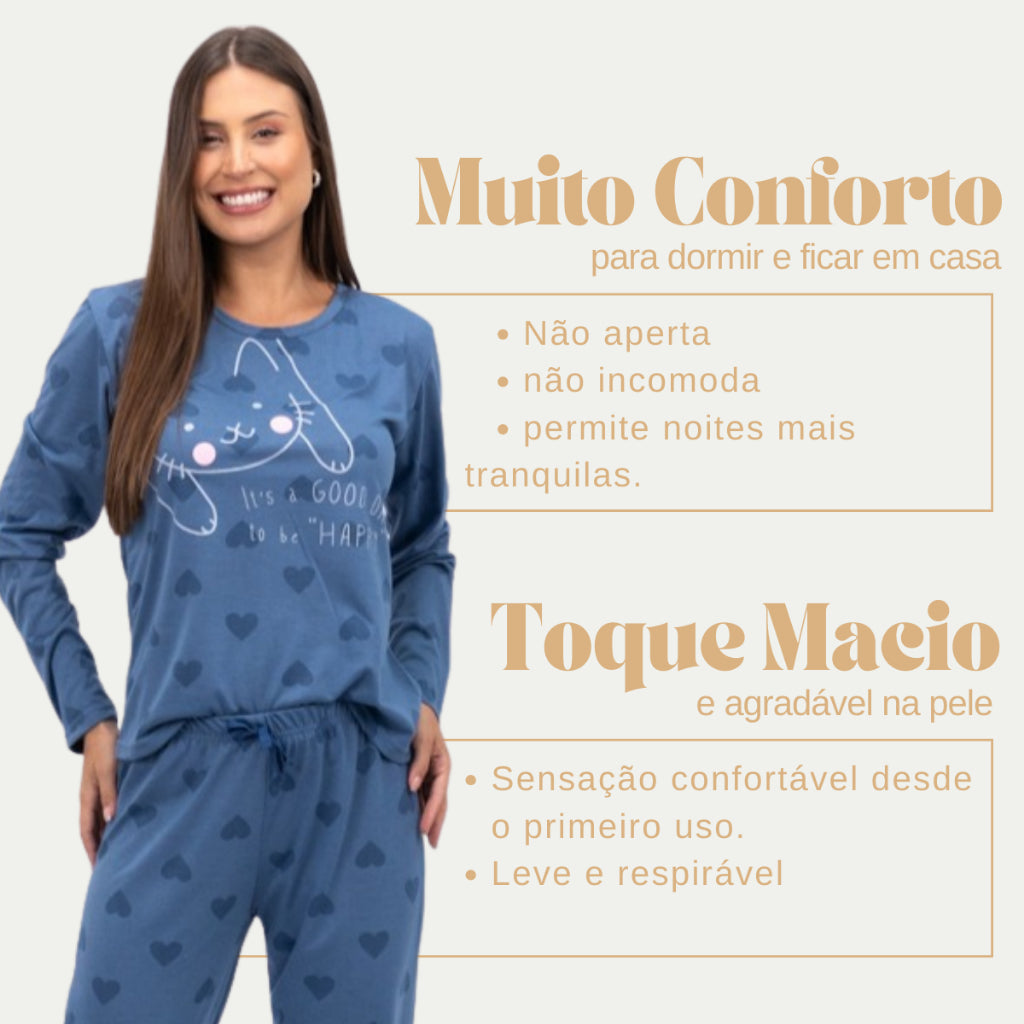 Kit 3 Pijamas Femininos de Inverno - imagem 2