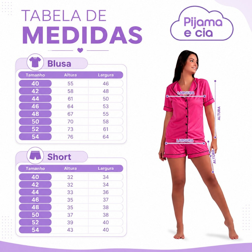Pijama Americano 100% Algodão - Estampa 2