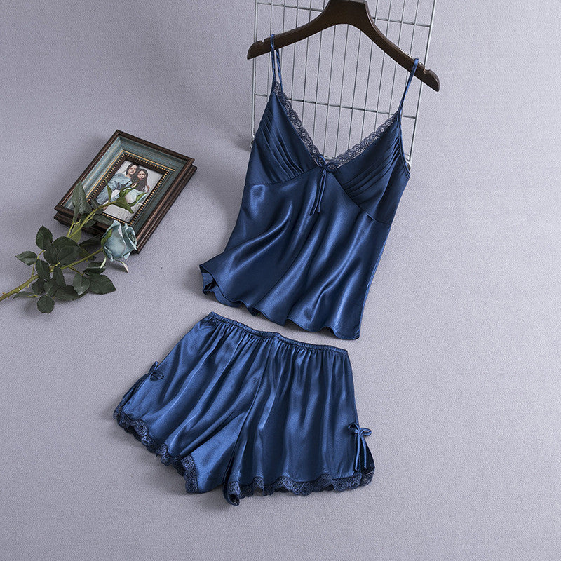 Short Doll Cetim Plus Size - Azul Marinho