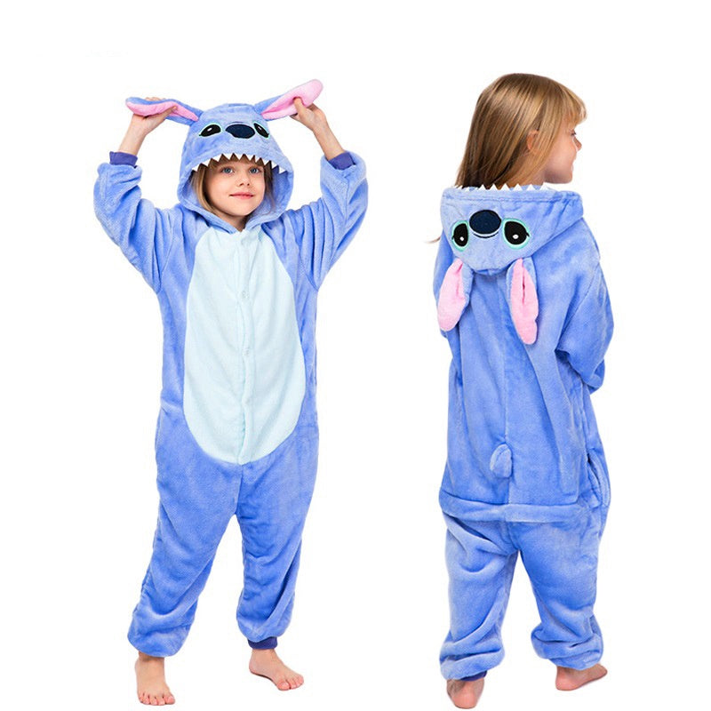 Macacão Infantil Kigurumi Personagens - Stitch Azul